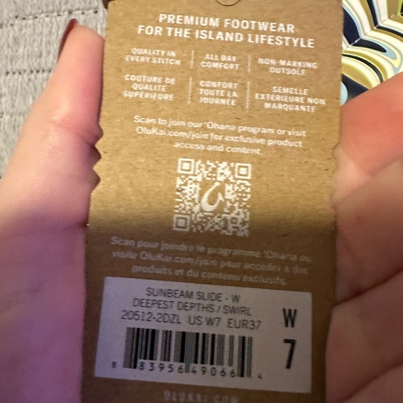 Olukai Sunbeam Slide in Deepest Depths Swirl Size 7 - Picture 3 of 4